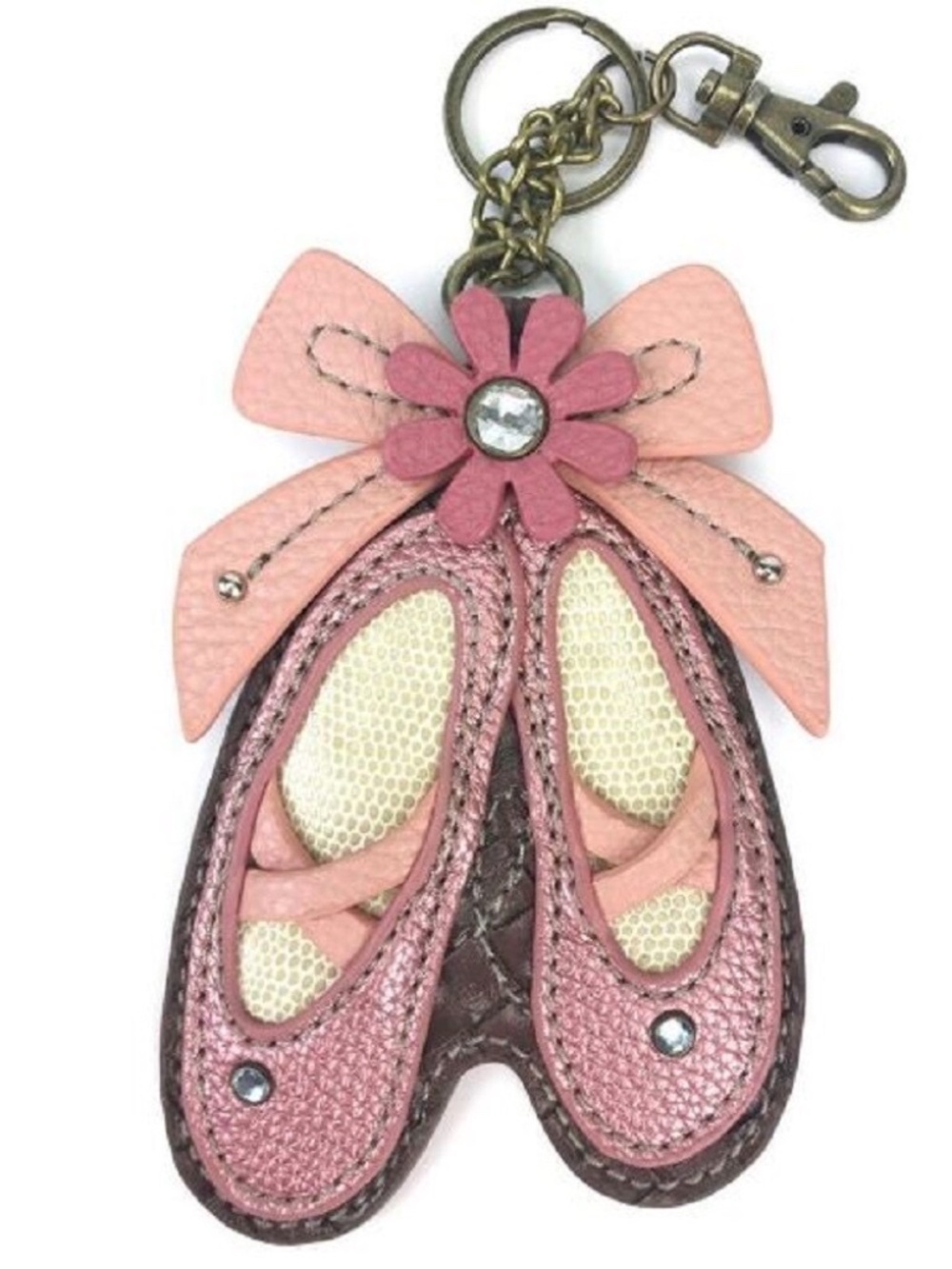 Chala Dancing Ballerina Shoes Whimsical Key Chain Coin Purse Bag Fob Charm